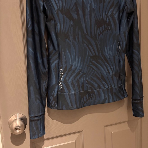 Greyson Scarlett | Halley II Feather Mid Layer Quarter Zip S | Teal Blue & Black - Picture 11 of 13
